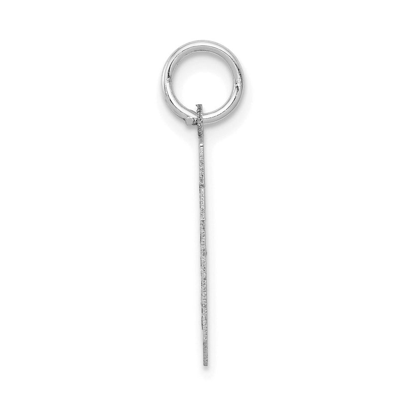 14k White Goldw Small Satin Number 30 Charm