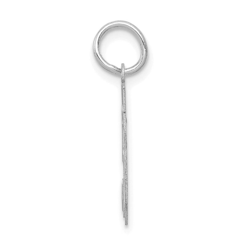 14k White Goldw Small Satin Number 50 Charm