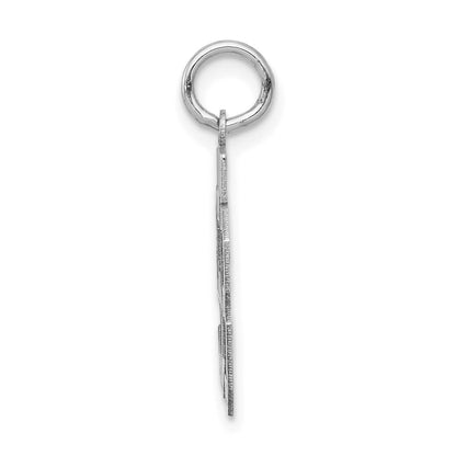 14k White Goldw Small Satin Number 58 Charm