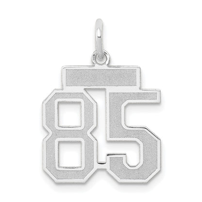 14k White Goldw Small Satin Number 85 Charm