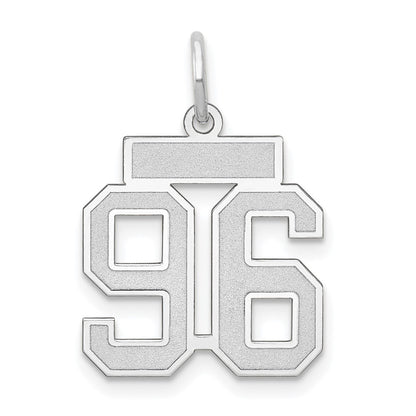 14k White Goldw Small Satin Number 96 Charm