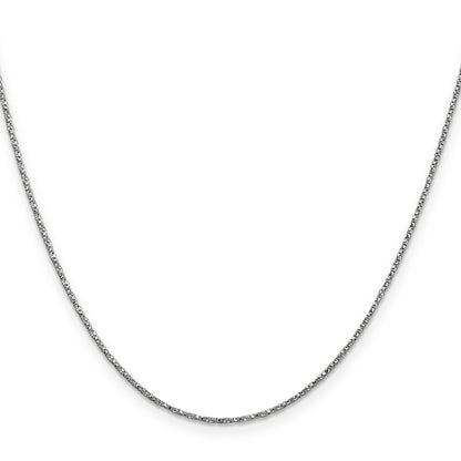 14K White Gold 16 Inch .95mm Twisted Box With Lobster Clasp Chain Necklace