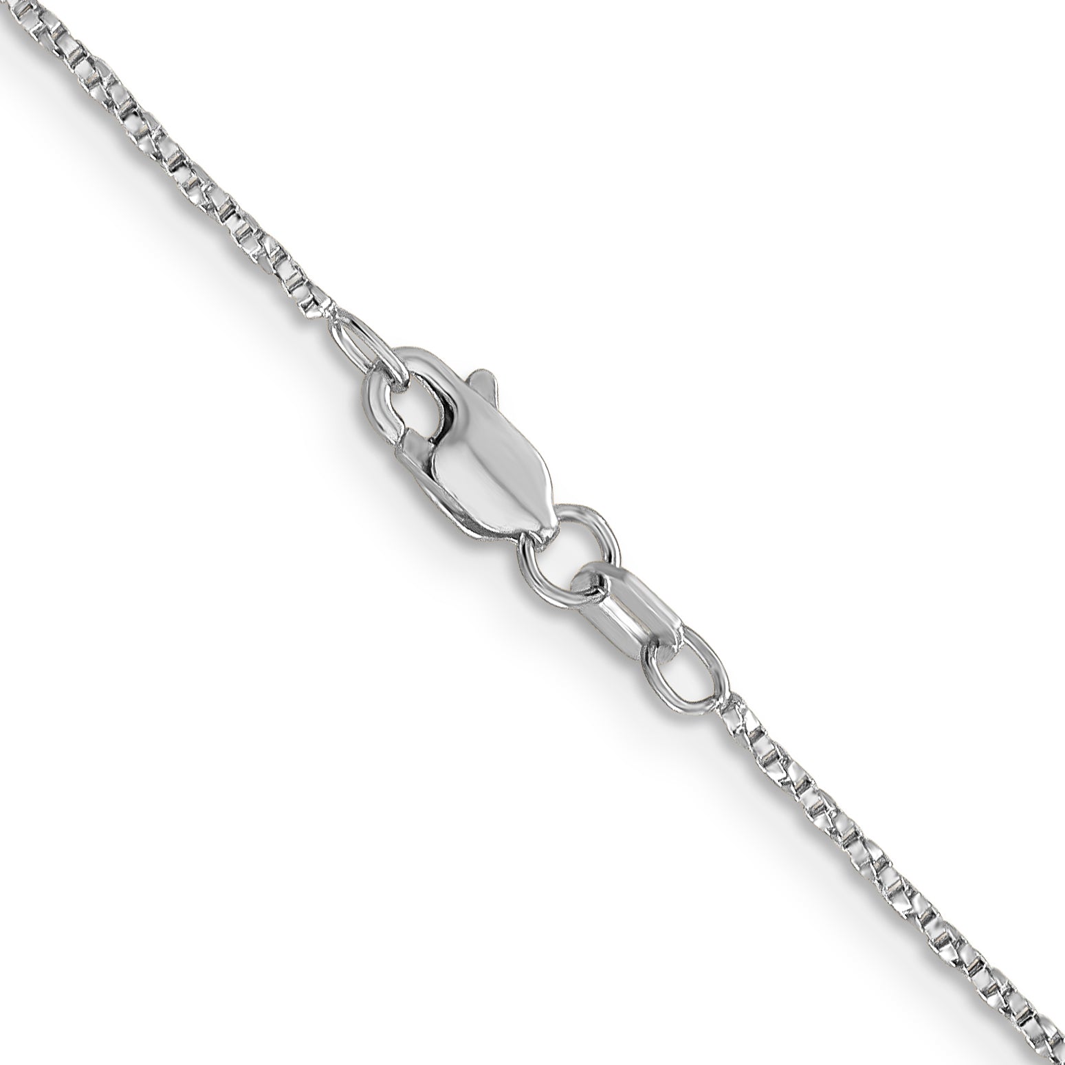 14K White Gold 18 Inch .95mm Twisted Box With Lobster Clasp Chain