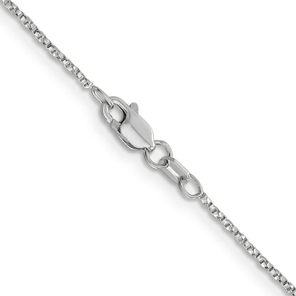 14K White Gold 18 Inch .95mm Twisted Box With Lobster Clasp Chain