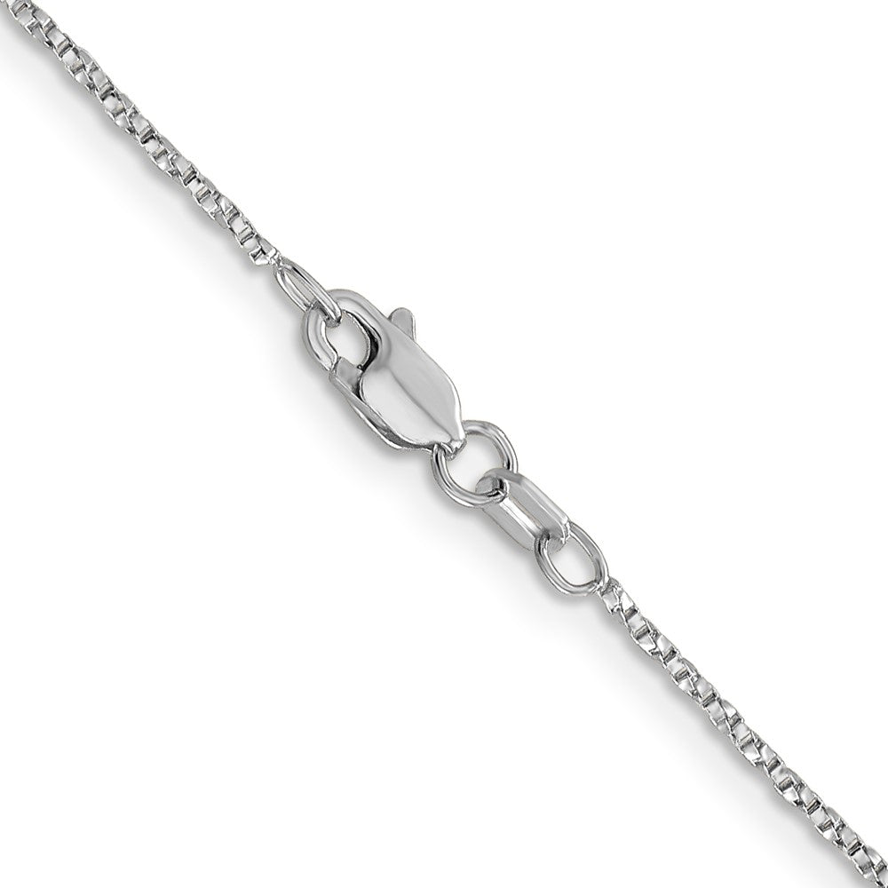 14K White Gold .95mm Twisted Box With Lobster Clasp Chain Necklace