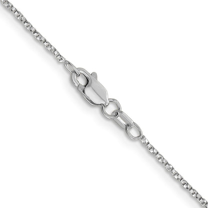 14K White Gold .95mm Twisted Box With Lobster Clasp Chain Necklace