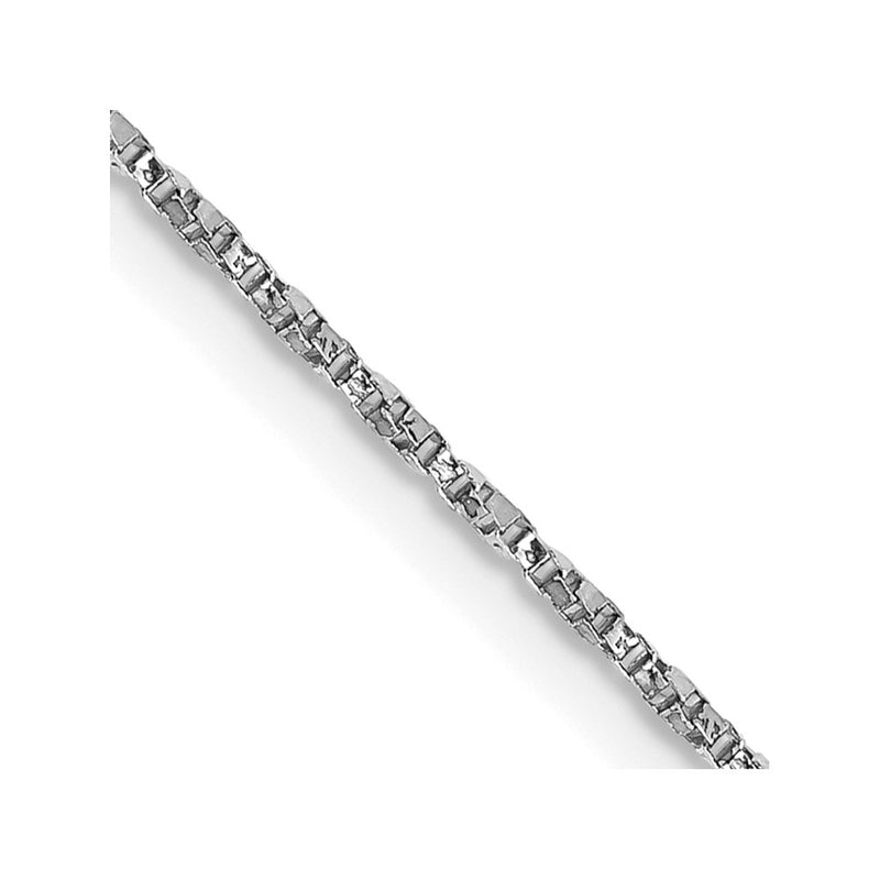 14K White Gold .95mm Twisted Box With Lobster Clasp Chain Necklace