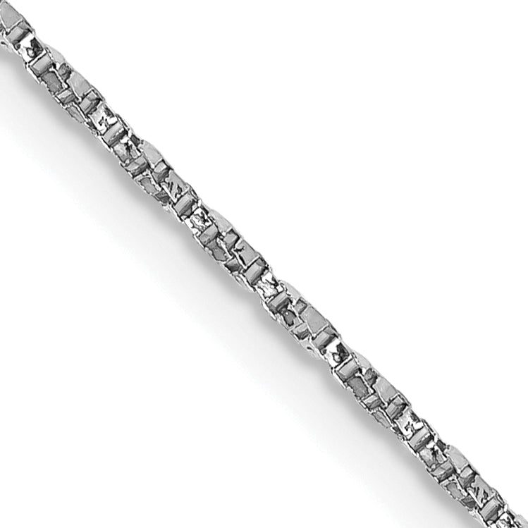 14K White Gold 18 Inch .95mm Twisted Box With Lobster Clasp Chain