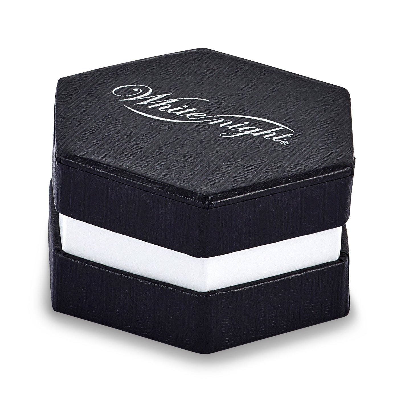 Sterling Silver White Night Rhodium-Plated Black And Diamond Square Stud Post Earrings