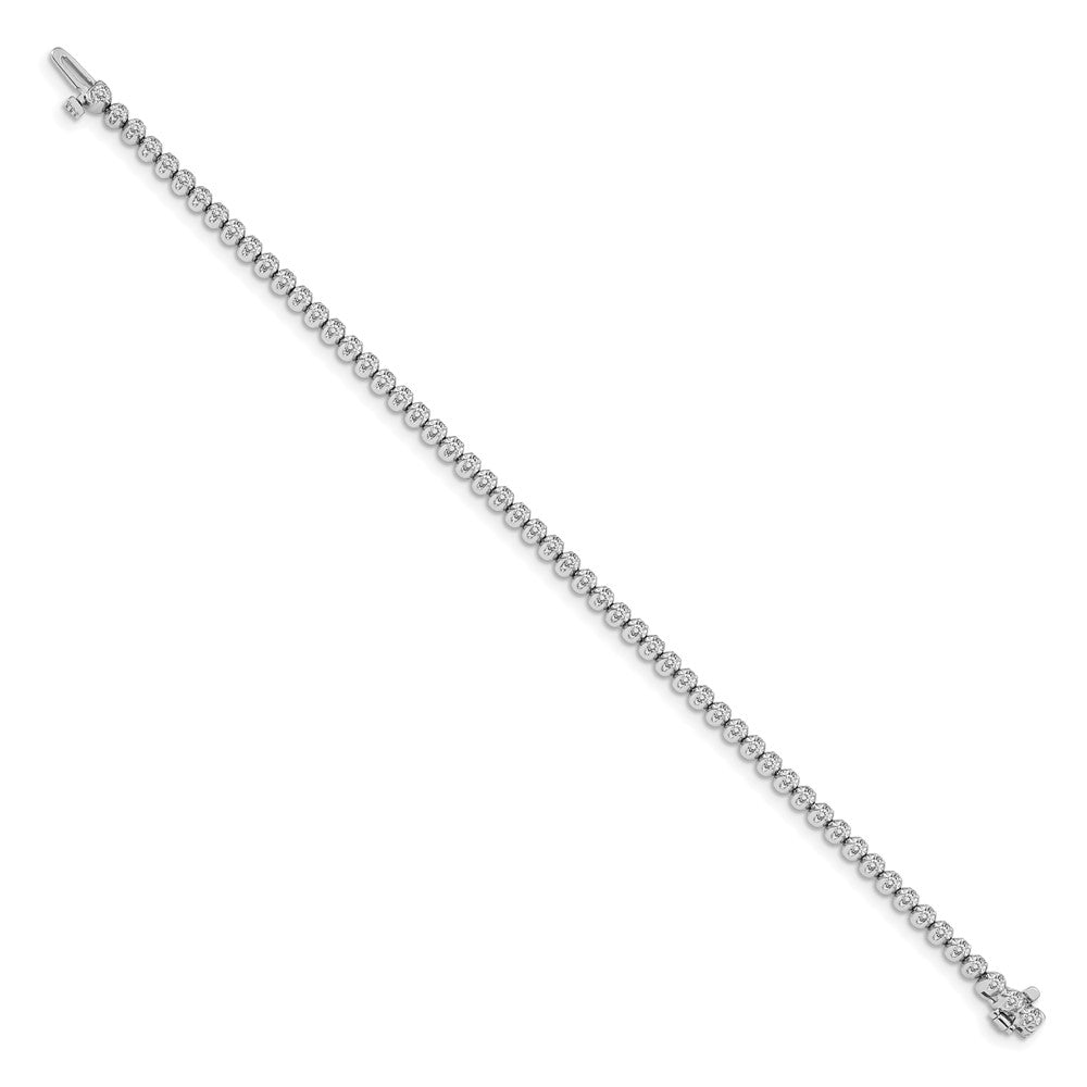 14K White Gold Complete 1 Carat Round Vs Diamond 4 Prong 7 Inch Tennis Bracelet
