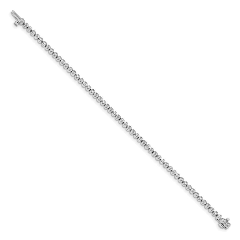 14K White Gold Complete 1 Carat Round Vs Diamond 4 Prong 7 Inch Tennis Bracelet