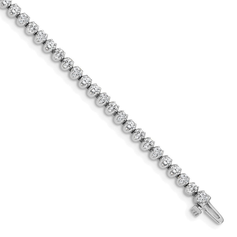 14K White Gold Complete 2.09 Carat Round Vs Diamond 4 Prong 7 Inch Tennis Bracelet