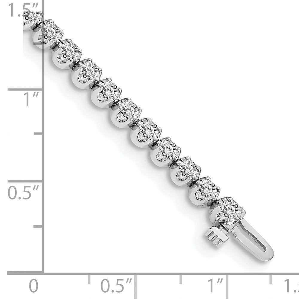 14K White Gold Complete 3.15 Carat Vs Diamond 4 Prong 7 Inch Tennis Bracelet