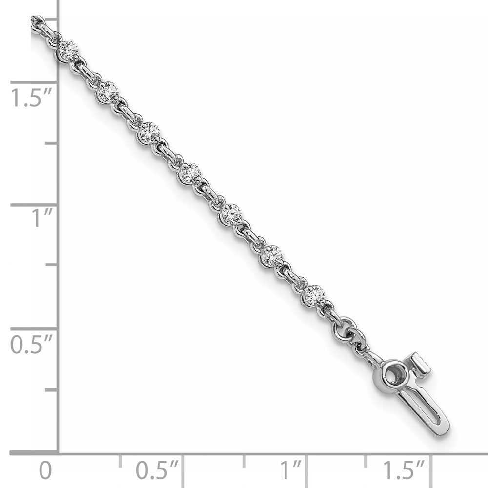14K White Gold Complete 7/8 Carat Round Aa Diamond 2 Prong 7 Inch Tennis Bracelet