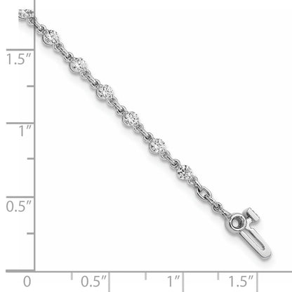 14K White Gold Complete 1.4 Carat Round Vs Diamond 2 Prong 7 Inch Tennis Bracelet