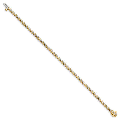 14K Yellow Gold Complete1.9 Carat Round Aa Diamond 2 Prong 7 Inch Tennis Bracelet