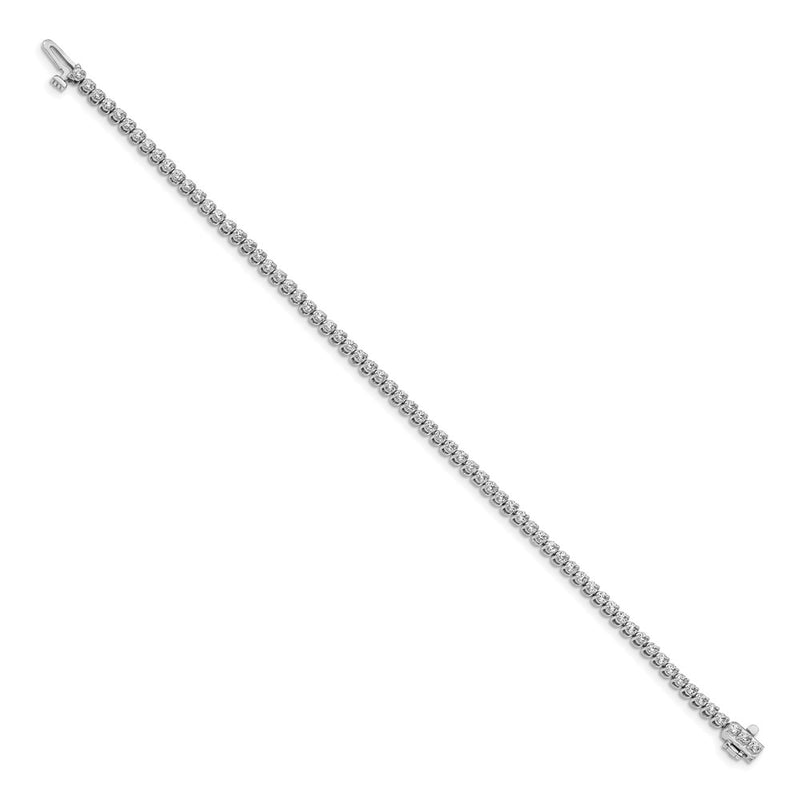 14K White Gold Complete1.9 Carat Round Vs Diamond 2 Prong 7 Inch Tennis Bracelet