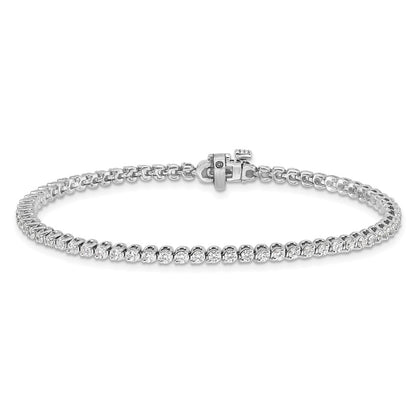 14K White Gold Complete1.9 Carat Round Vs Diamond 2 Prong 7 Inch Tennis Bracelet