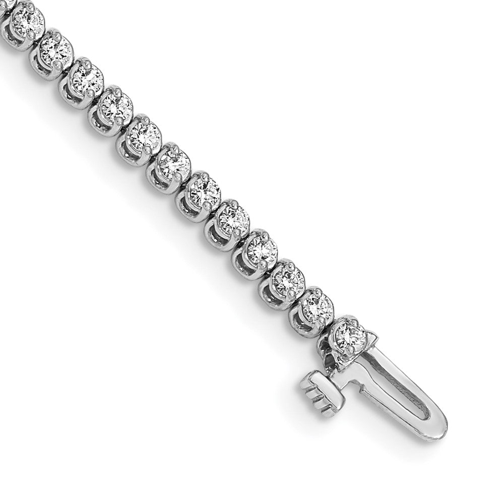 14K White Gold Complete1.9 Carat Round Aaa Diamond 2 Prong 7 Inch Tennis Bracelet