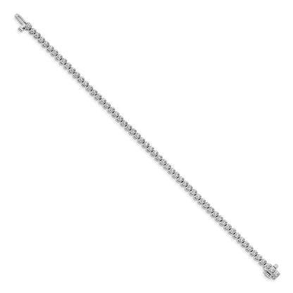 14K White Gold Complete 2.9 Carat Round Vs Diamond 2 Prong 7 Inch Tennis Bracelet