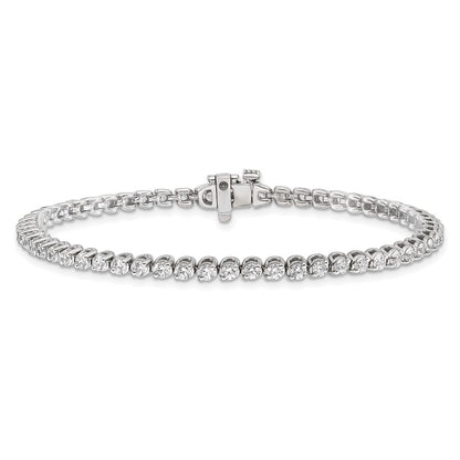 14K White Gold Complete 2.9 Carat Round Vs Diamond 2 Prong 7 Inch Tennis Bracelet