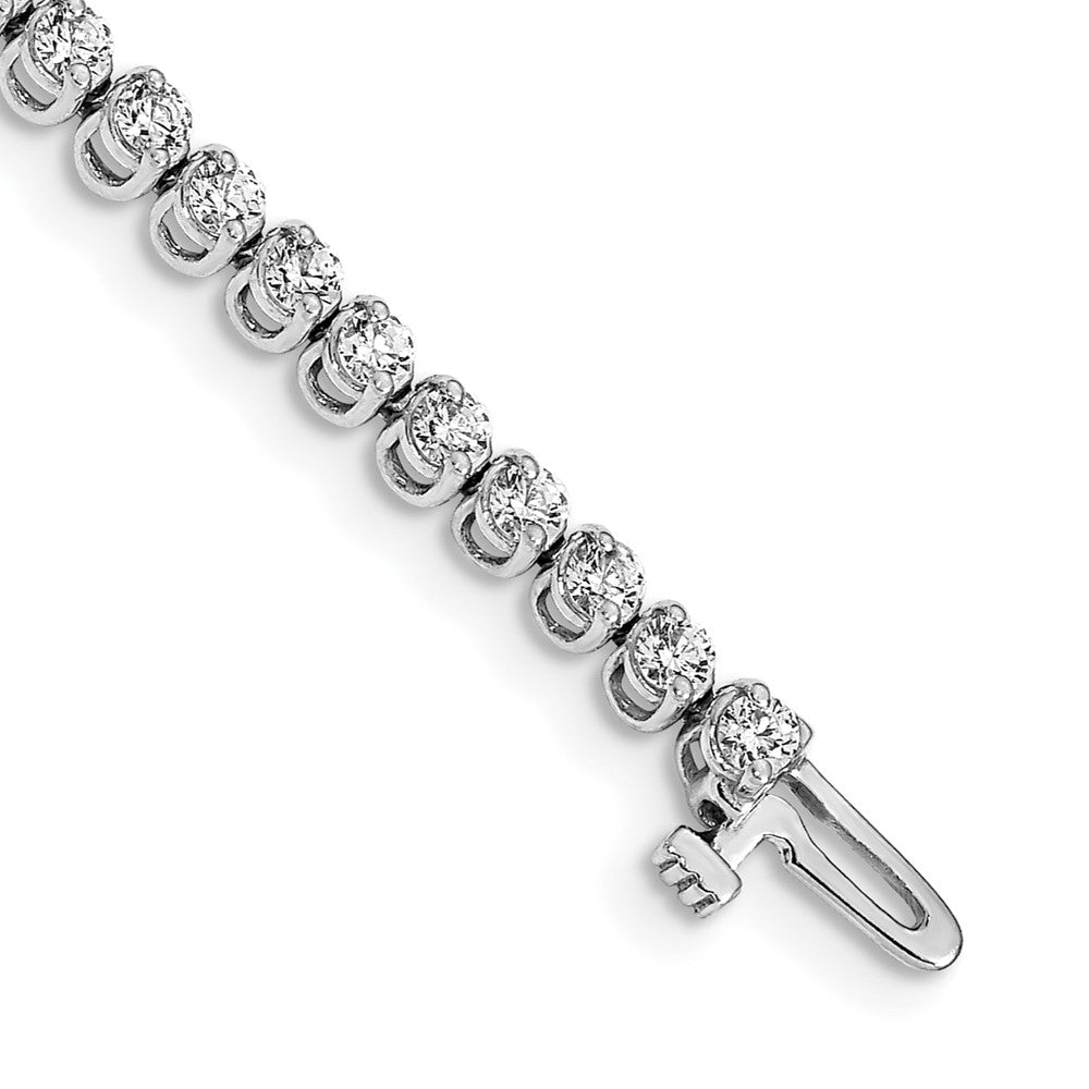 14K White Gold Complete 2.9 Carat Round Vs Diamond 2 Prong 7 Inch Tennis Bracelet