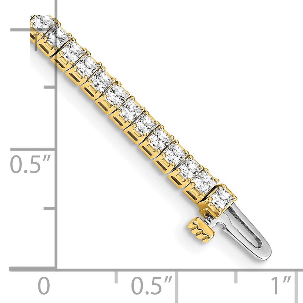 14K Yellow Gold Complete 4 Carat Princess Aa Diamond Prong 7 Inch Tennis Bracelet