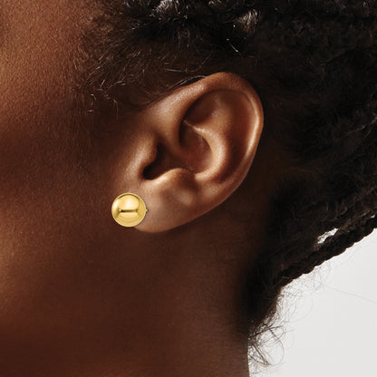 14K Yellow Gold Polished 10mm Ball Post Earrings