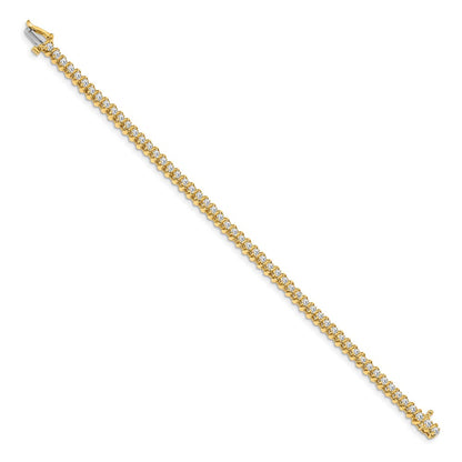 14K Yellow Gold Complete 0.93 Carat Round A Diamond Fancy Spiral 7 Inch Tennis Bracelet