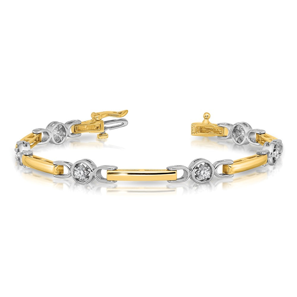 14k-two-tone-complete-1-2-carat-round-a-diamond-bar-7-inch-tennis-bracelet-x2017a