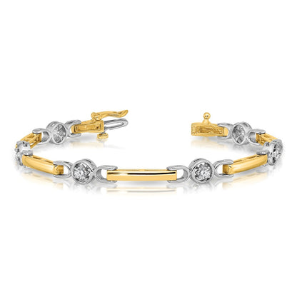 14k-two-tone-complete-1-2-carat-round-a-diamond-bar-7-inch-tennis-bracelet-x2017a