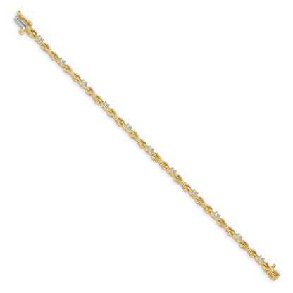 14k Yellow Gold 1/2 Ct. Lab Grown Diamond VS/SI+ G+ Fancy Link Tennis Bracelet