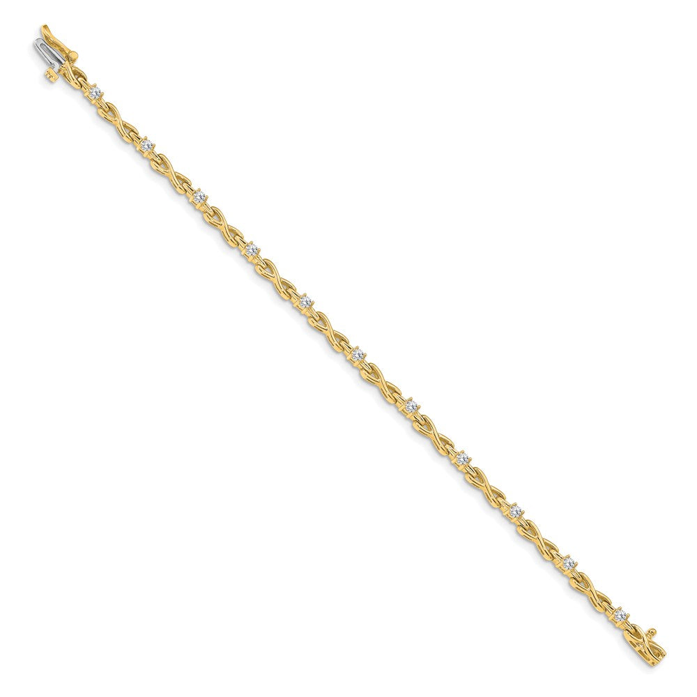14k Yellow Gold 1/2 Ct. Lab Grown Diamond VS/SI+ G+ Fancy Link Tennis Bracelet