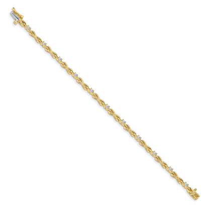 14k Yellow Gold 1/2 Ct. Lab Grown Diamond VS/SI+ G+ Fancy Link Tennis Bracelet