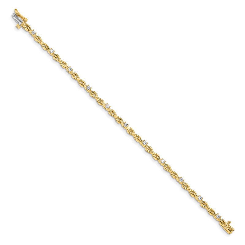 14k Yellow Gold 1/2 Ct. Lab Grown Diamond VS/SI+ G+ Fancy Link Tennis Bracelet