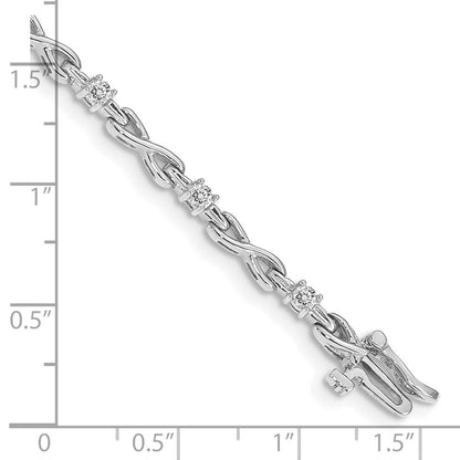 14K White Gold Complete 1/2 Carat Round Aa Diamond 4 Prong X Design 7 Inch Tennis Bracelet