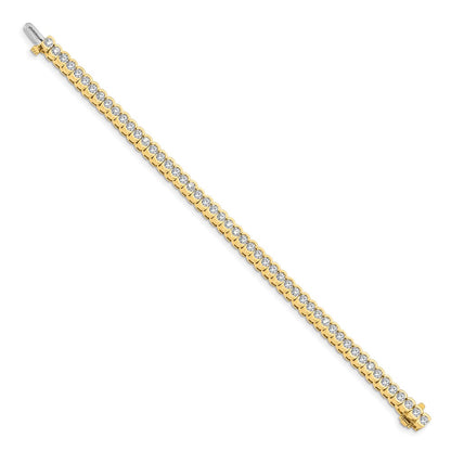 14k Yellow Gold 5 1/2 Ct. Lab Grown Diamond VS/SI+ G+ Round Tennis Bracelet
