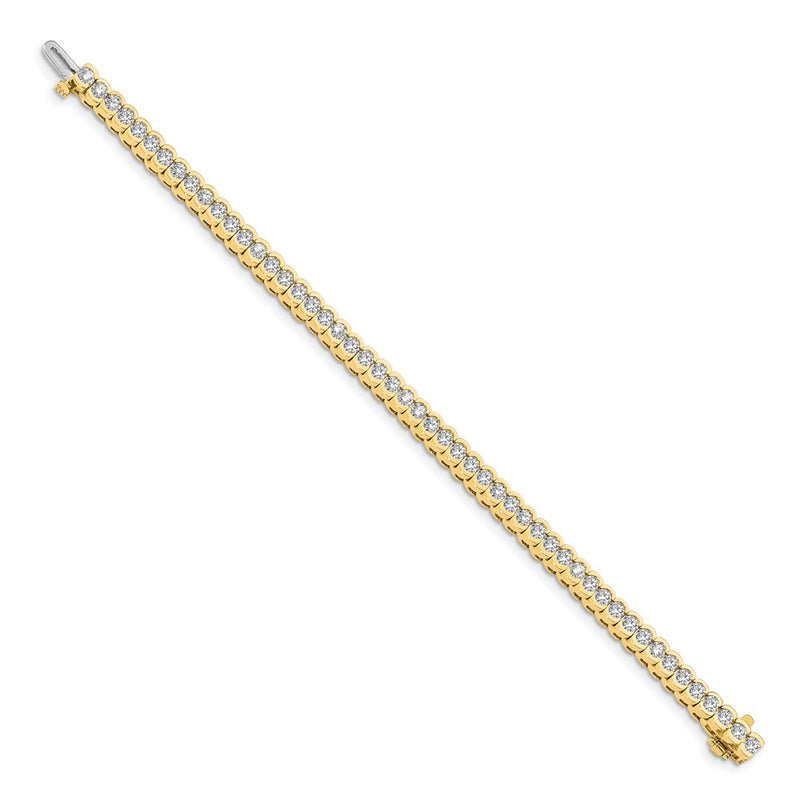 14k Yellow Gold 5 1/2 Ct. Lab Grown Diamond VS/SI+ G+ Round Tennis Bracelet