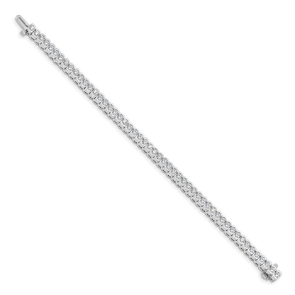 14k White Gold 5 1/2 Ct. Lab Grown Diamond VS/SI+ G+ Round Tennis Bracelet