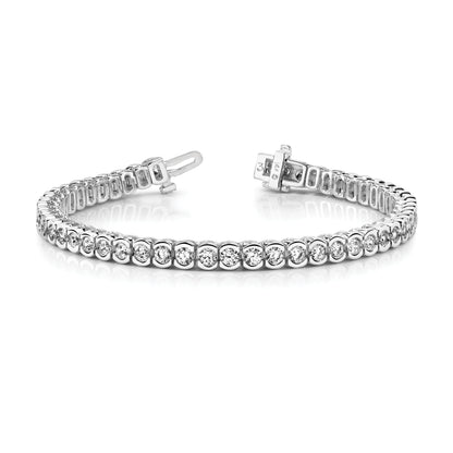 14k White Gold 5 1/2 Ct. Lab Grown Diamond VS/SI+ G+ Round Tennis Bracelet