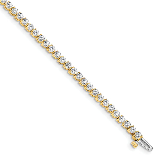 14K Yellow Gold True Origin 2 3/8 Carat Lab Grown Diamond Vs D E F Tennis Bracelet