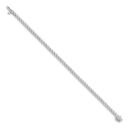 14K White Gold Complete 2.4 Carat Round Aaa Diamond 3 Prong 7 Inch Tennis Bracelet