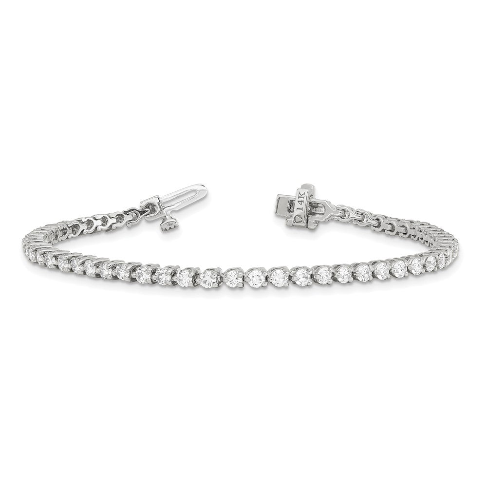14K White Gold True Origin 2 3/4 Carat Lab Grown Diamond Vs D E F Tennis Bracelet