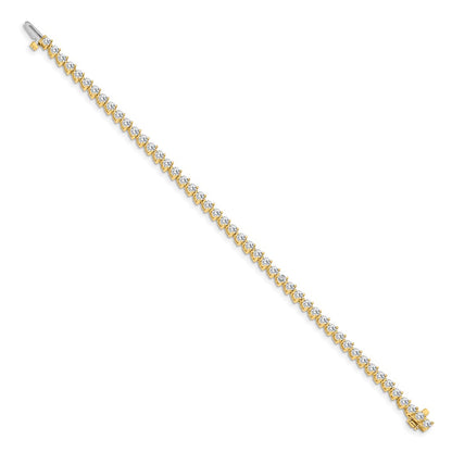14K Yellow Gold True Origin 4 1/3 Carat Lab Grown Diamond Vs D E F Tennis Bracelet