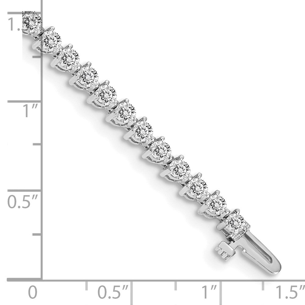 14K White Gold Complete 4.3 Carat Round Aaa Diamond 3 Prong 7 Inch Tennis Bracelet