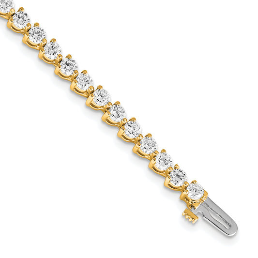 14K Yellow Gold True Origin 4 3/4 Carat Lab Grown Diamond Vs D E F Tennis Bracelet