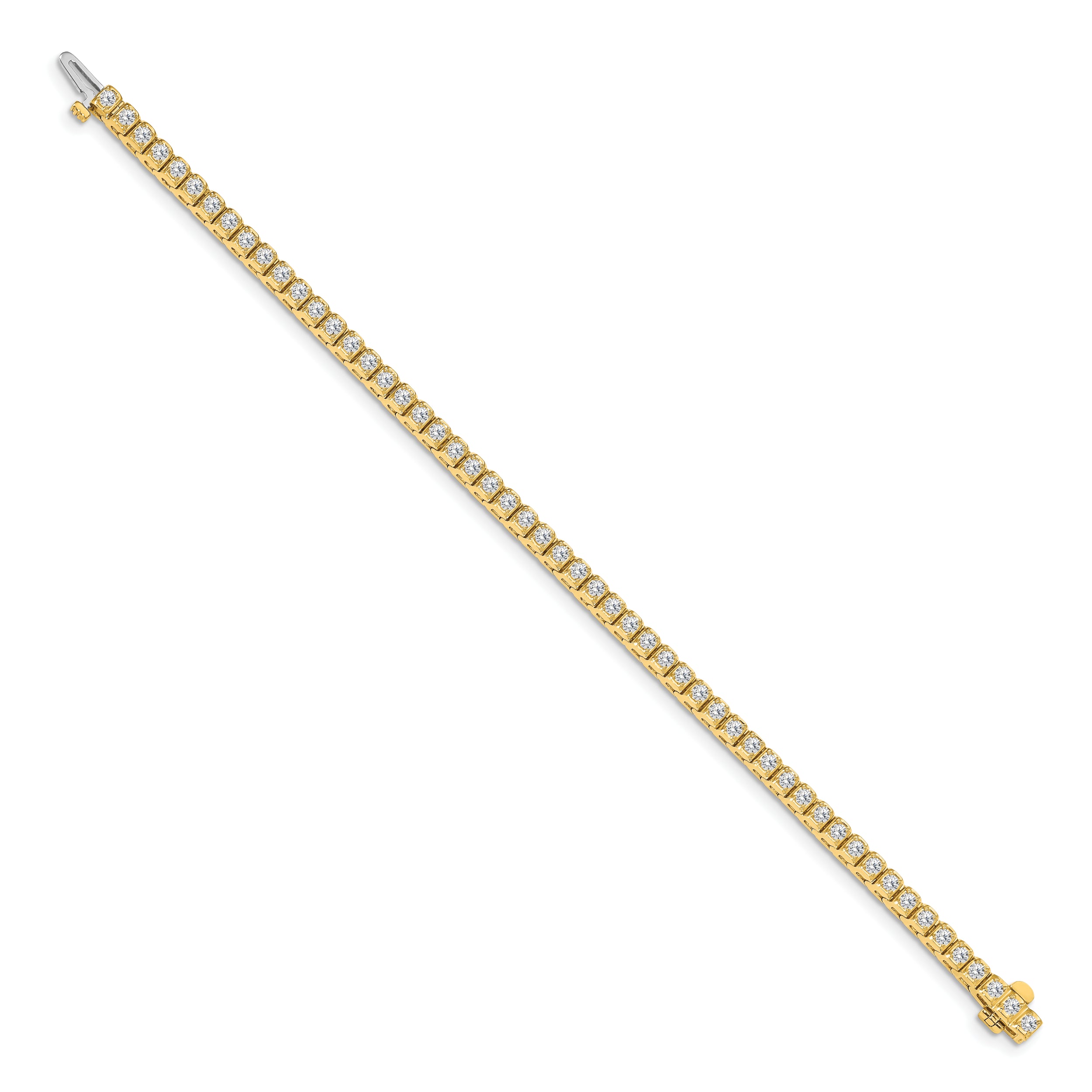 14k Yellow Gold Lab Grown Diamond VS/SI FGH Tennis Bracelet