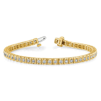 14k Yellow Gold Lab Grown Diamond VS/SI FGH Tennis Bracelet