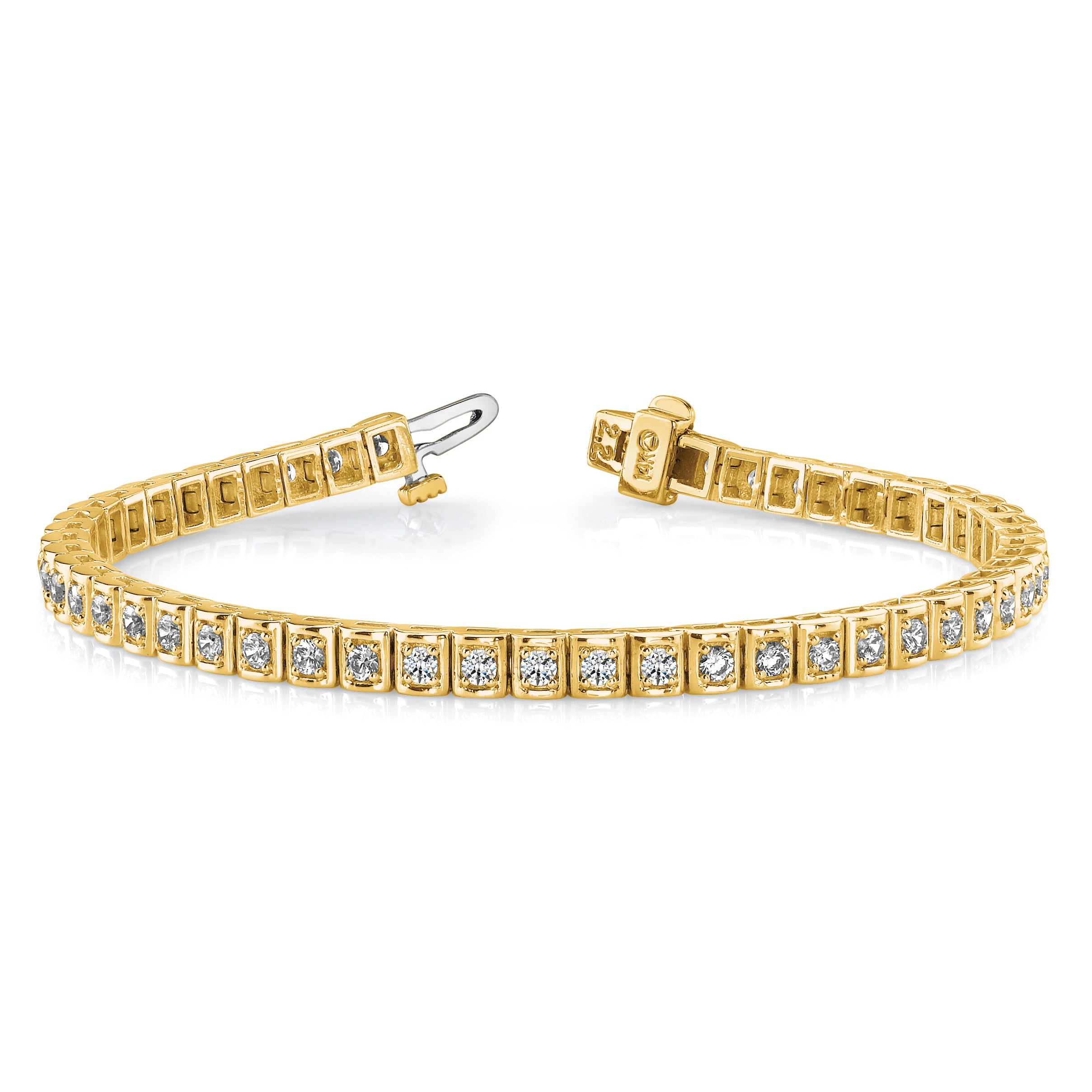 14k Yellow Gold Lab Grown Diamond VS/SI FGH Tennis Bracelet