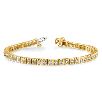 14k Yellow Gold Lab Grown Diamond VS/SI FGH Tennis Bracelet